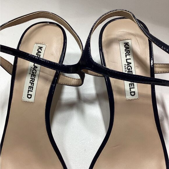 Karl Lagerfeld Black Heels Minimalist Design - Picture 5 of 14